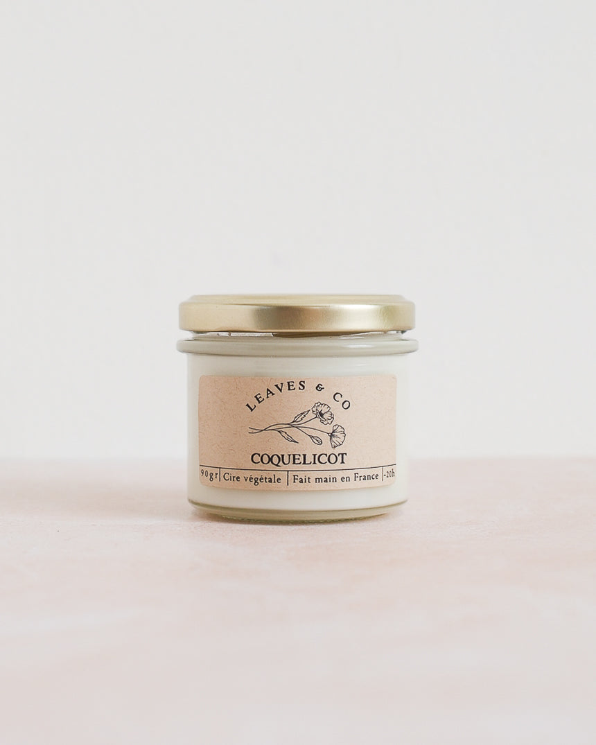 Bougie parfumée artisanale cire végétale - Coquelicot