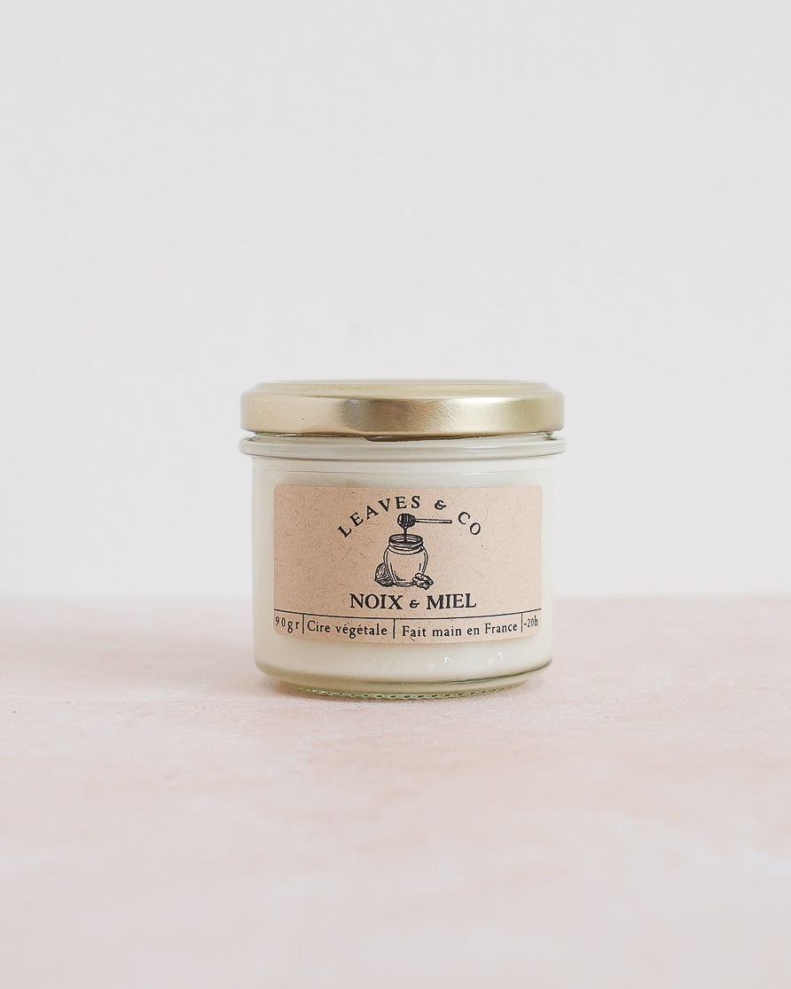 Bougie parfumée artisanale cire végétale - Noix & Miel