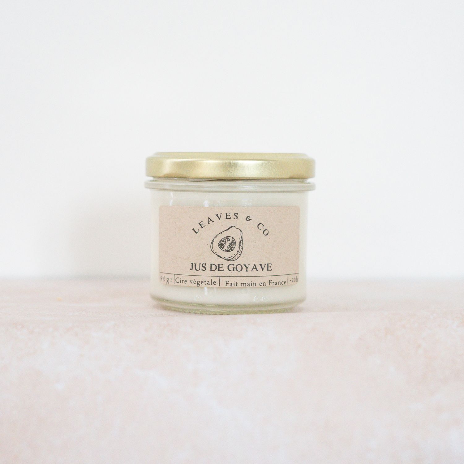 Bougie parfumée artisanale cire végétale - Jus de goyave