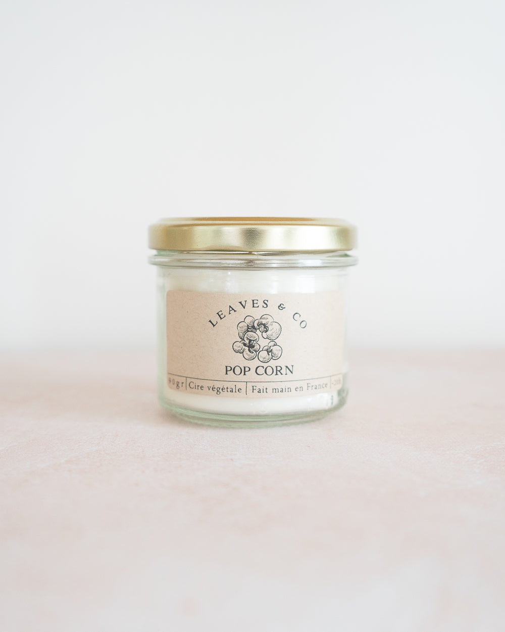 Bougie parfumée artisanale cire végétale - Pop corn