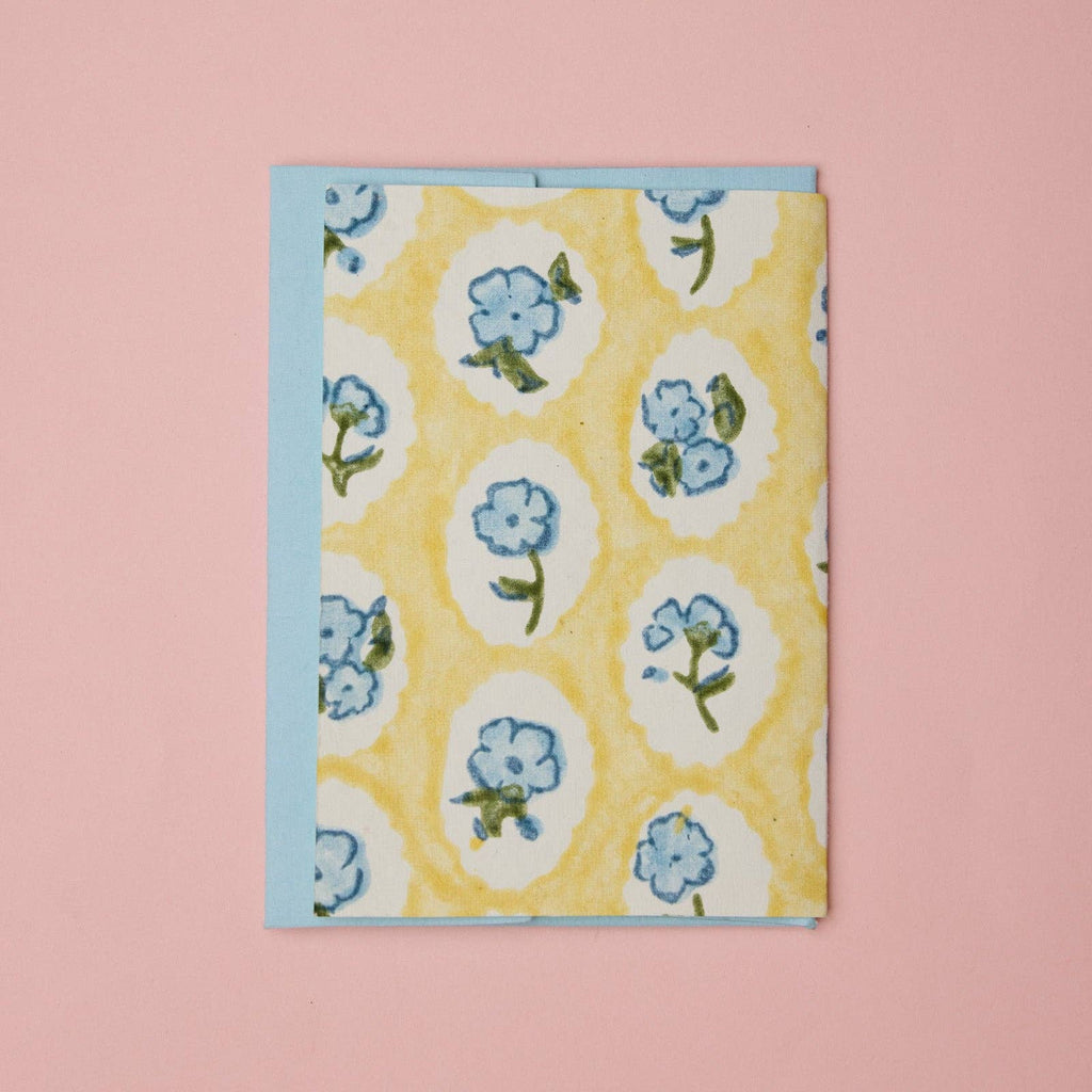 Carte de mariage – Fleurs bleues et jaunes
