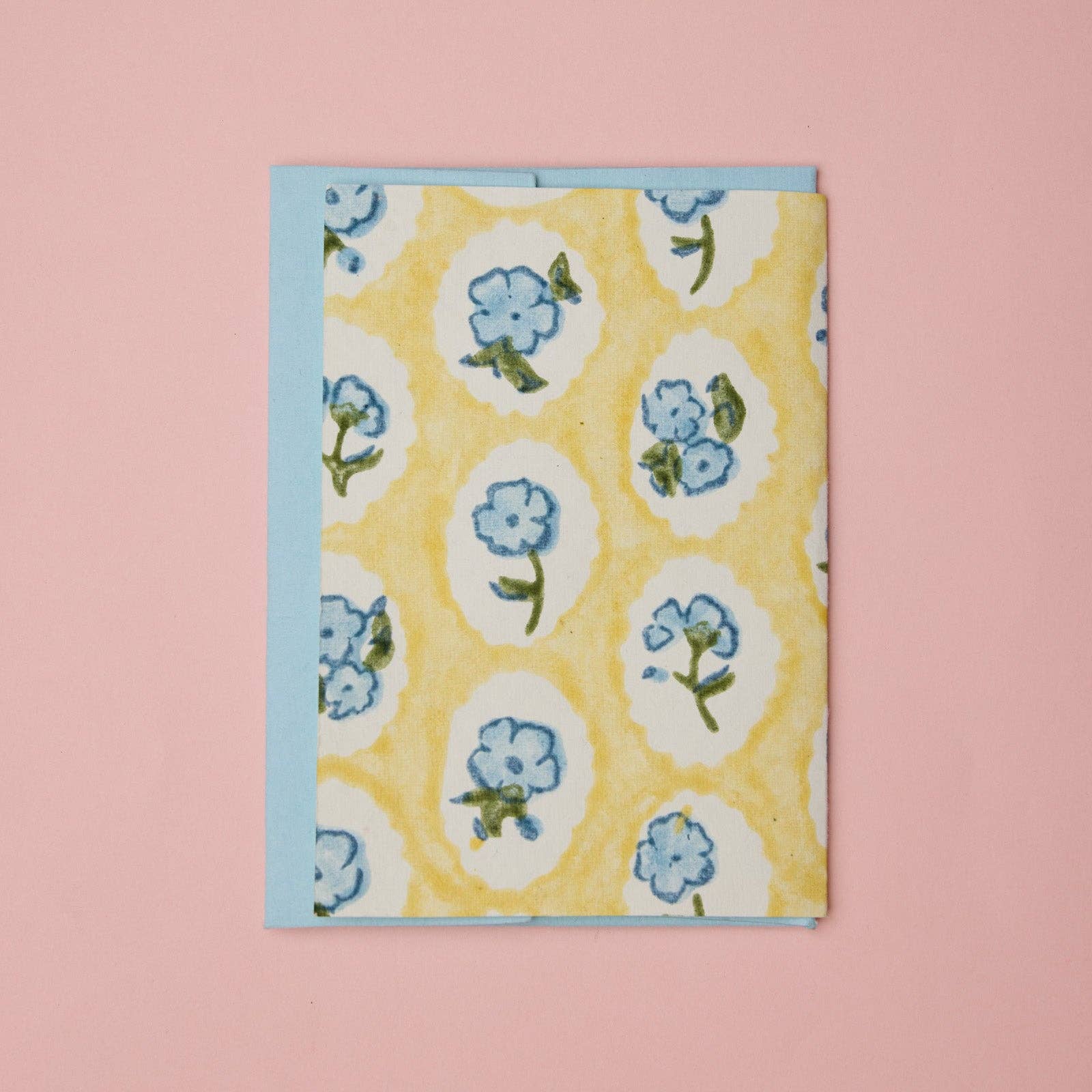 Carte de mariage – Fleurs bleues et jaunes