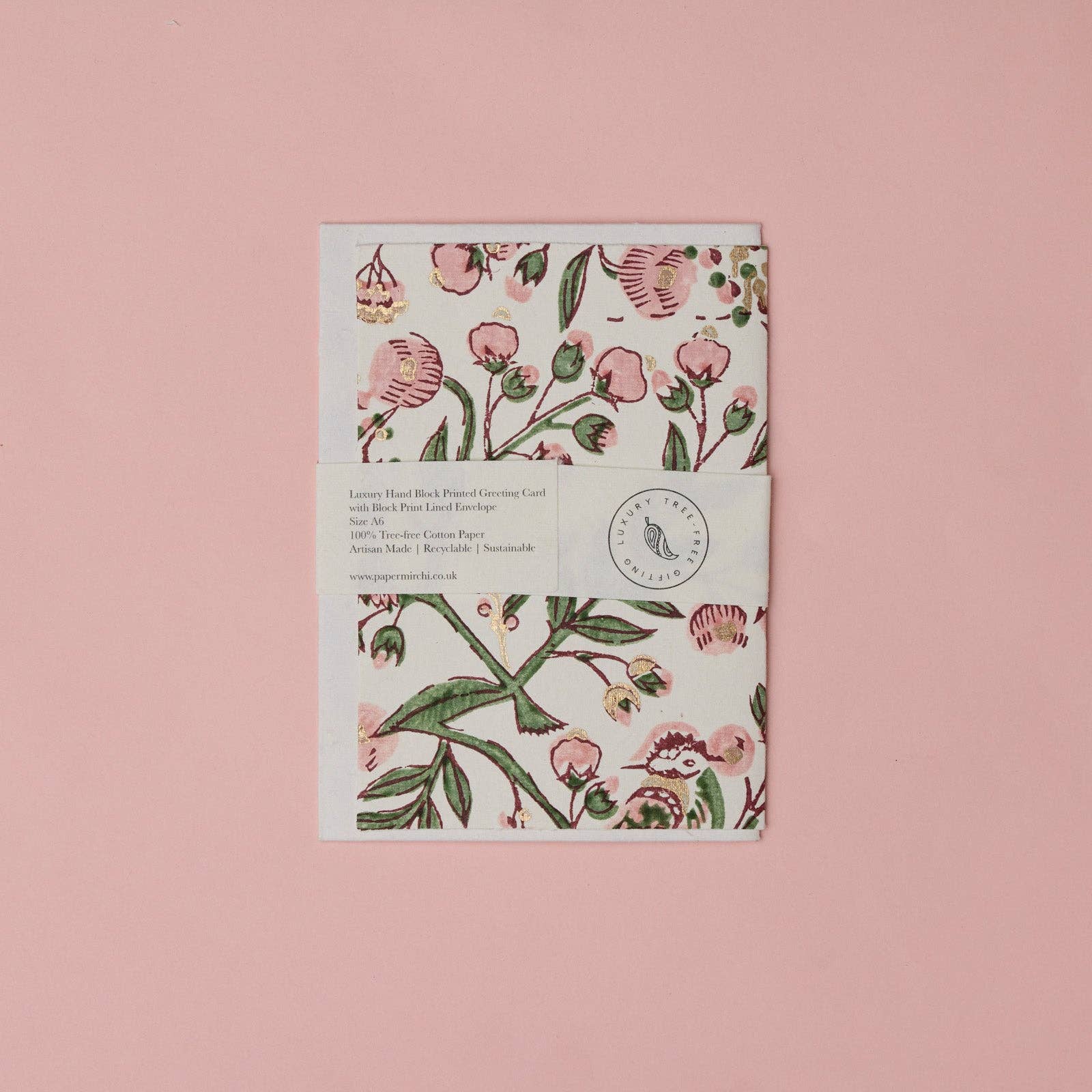 Carte fleurie – Jardin rose et doré