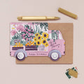 Carte d'anniversaire Camion de Fleurs | Carte d'anniversaire féminine | Design floral
