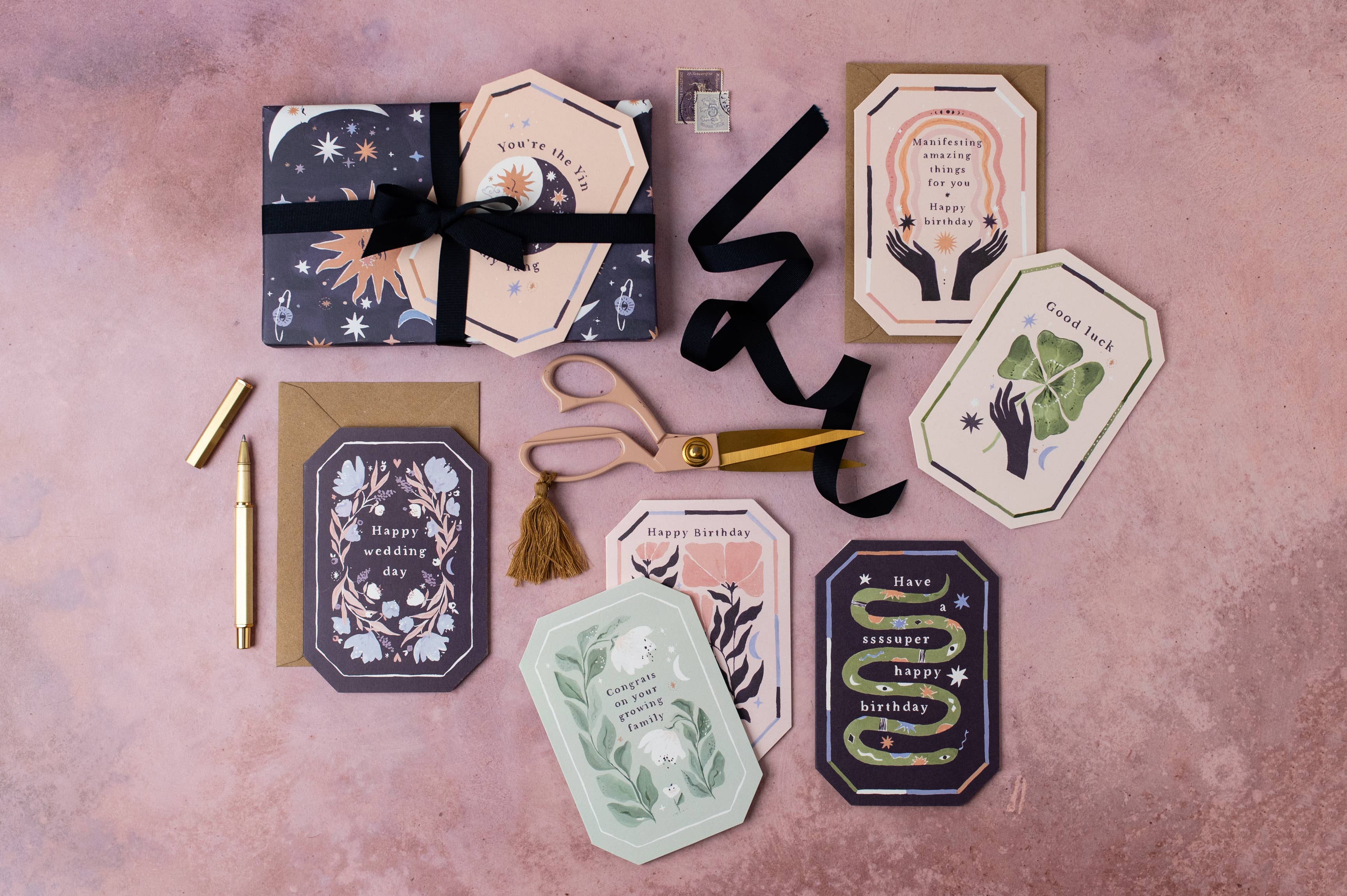 Carte de mariage florale en forme de gemme | Cartes de vœux originales