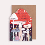 Carte d’anniversaire champignon | Carte Champignons magiques