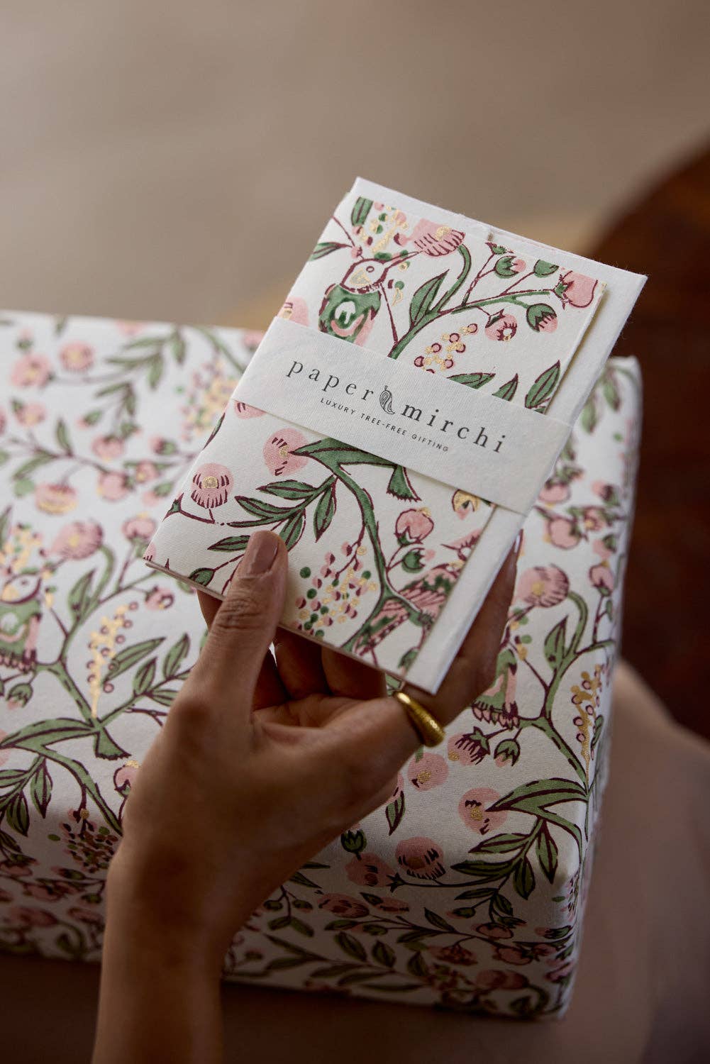 Carte fleurie – Jardin rose et doré