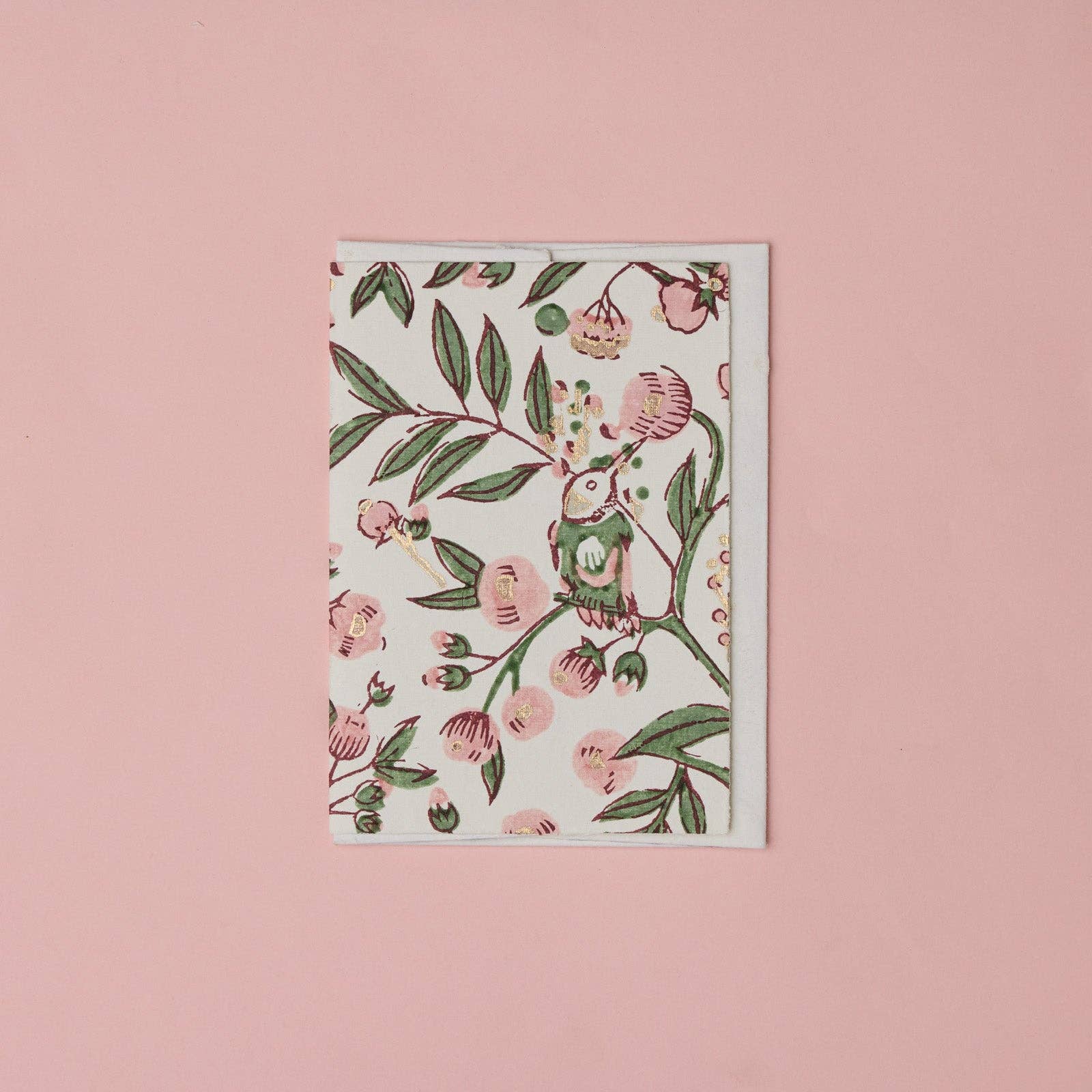 Carte fleurie – Jardin rose et doré