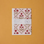 Carte fleurie – Treillage rose et grenat
