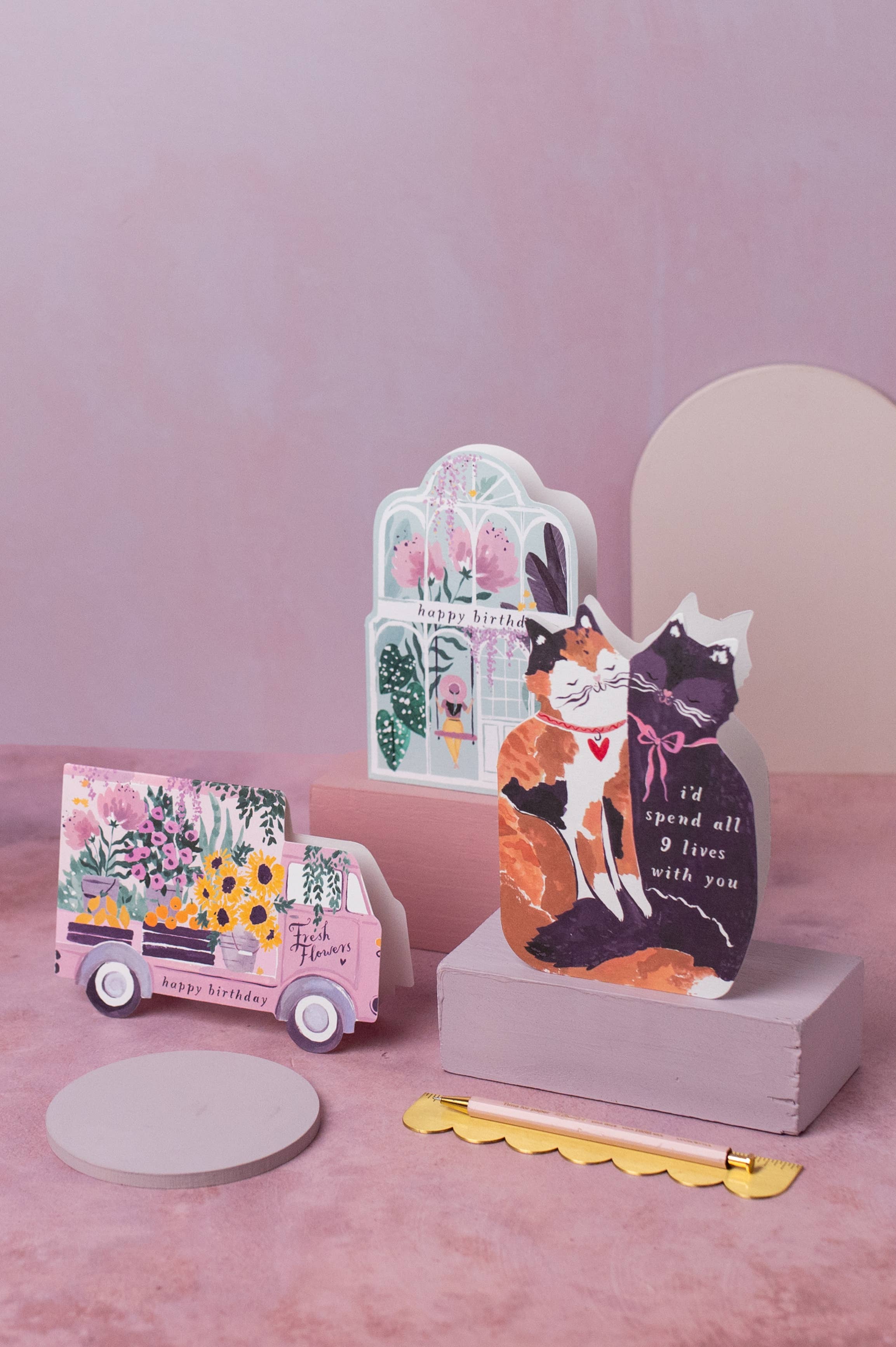 Carte d'anniversaire Camion de Fleurs | Carte d'anniversaire féminine | Design floral