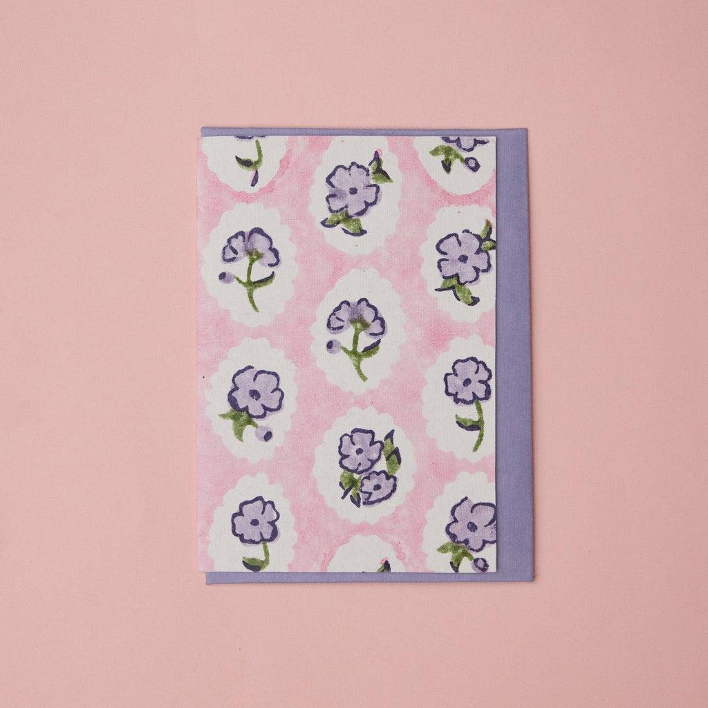 Carte fleurie – Petites fleurs violettes