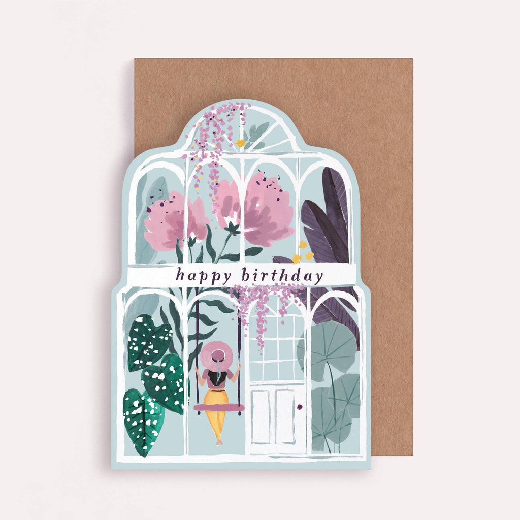 Carte d’anniversaire – La serre fleurie