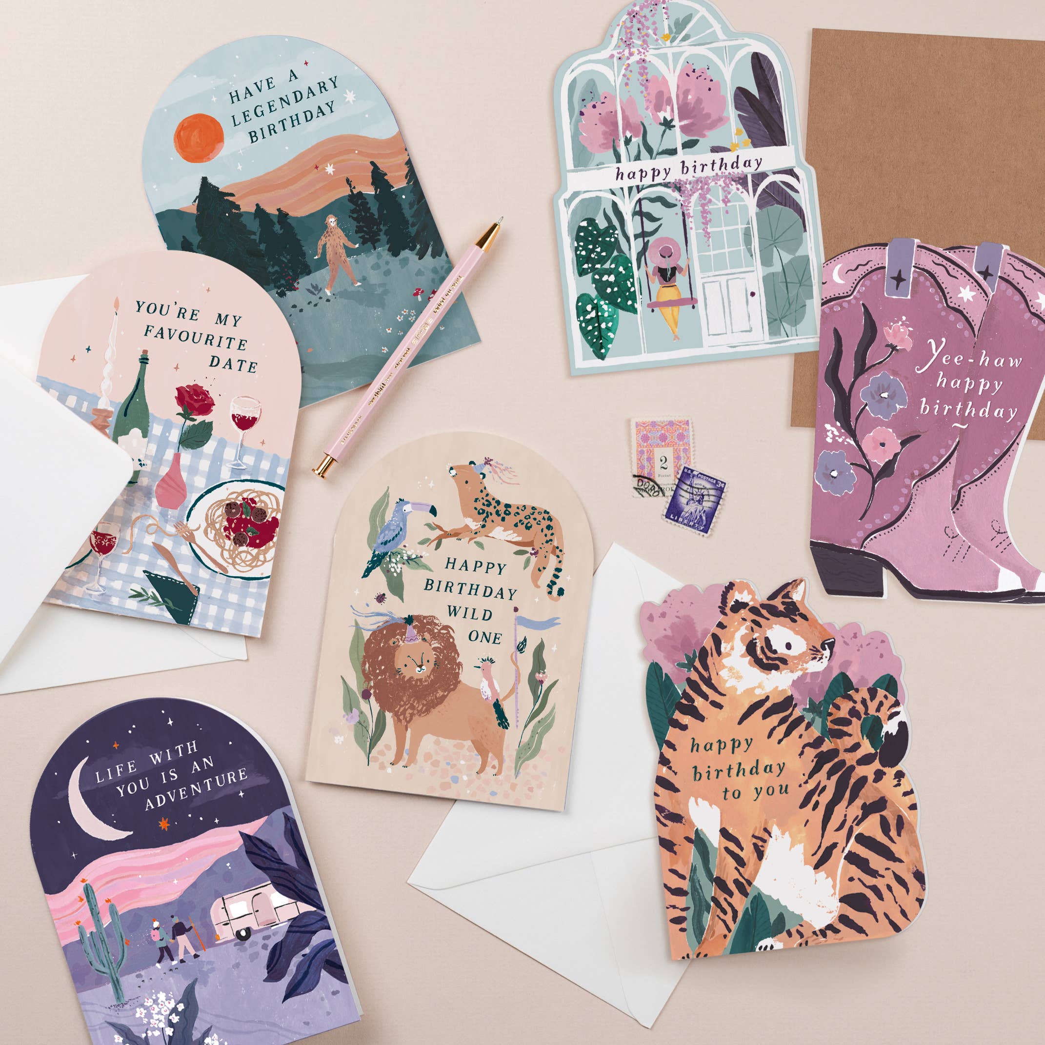 Cartes d'anniversaire en forme de tigre | Cartes de tigre | Cartes d'animaux | Cartes