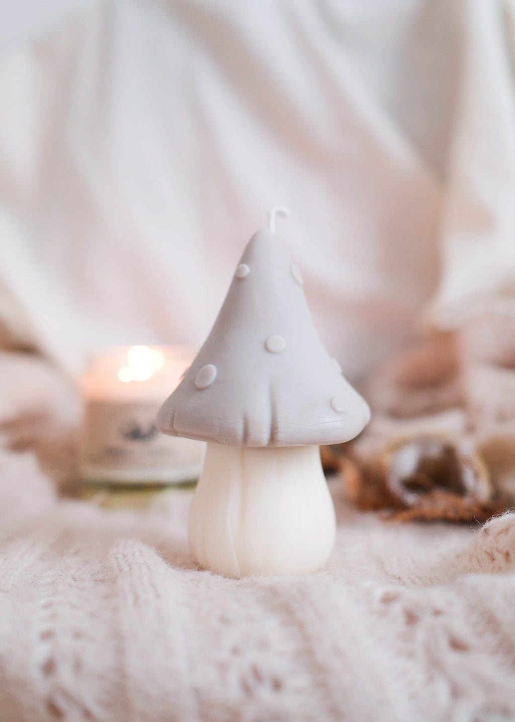 Bougie décorative Champignon greige
