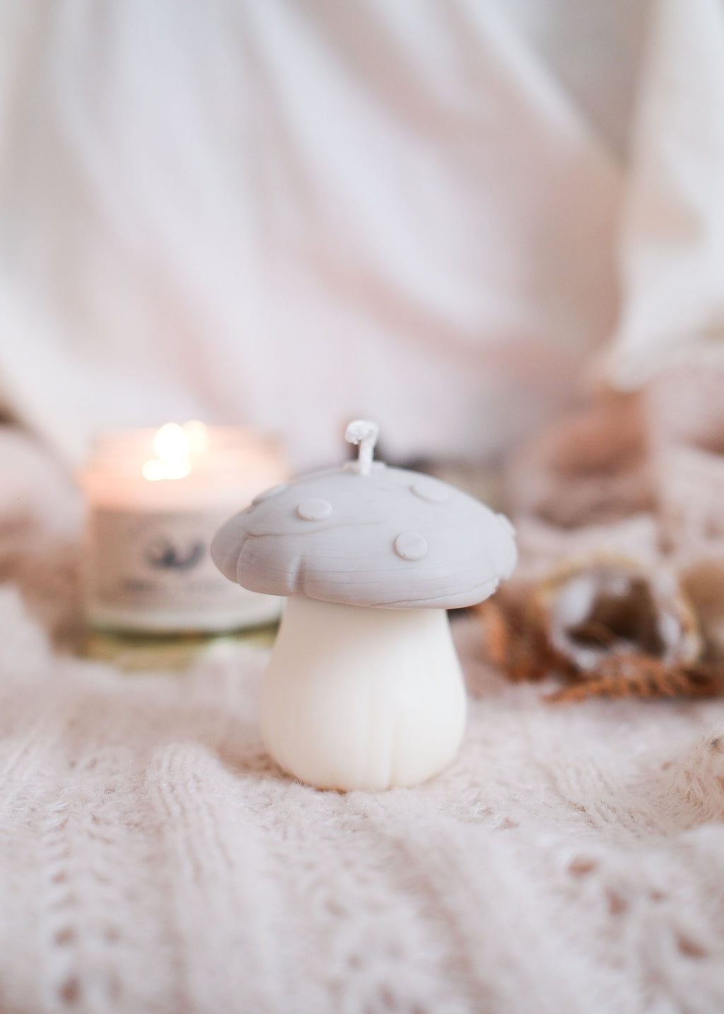 Bougie décorative Champignon greige
