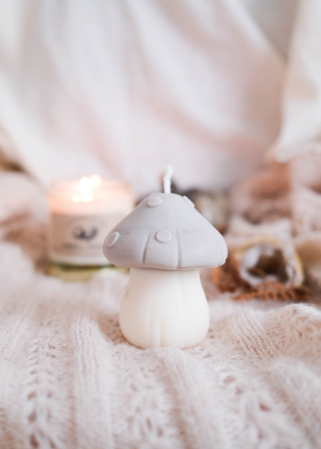 Bougie décorative Champignon greige