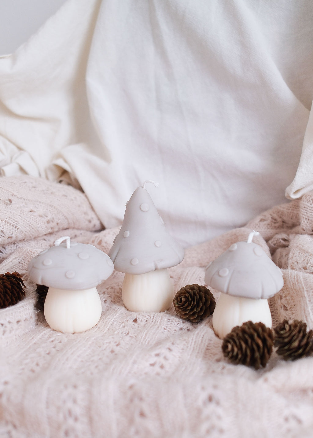 Bougie décorative Champignon greige