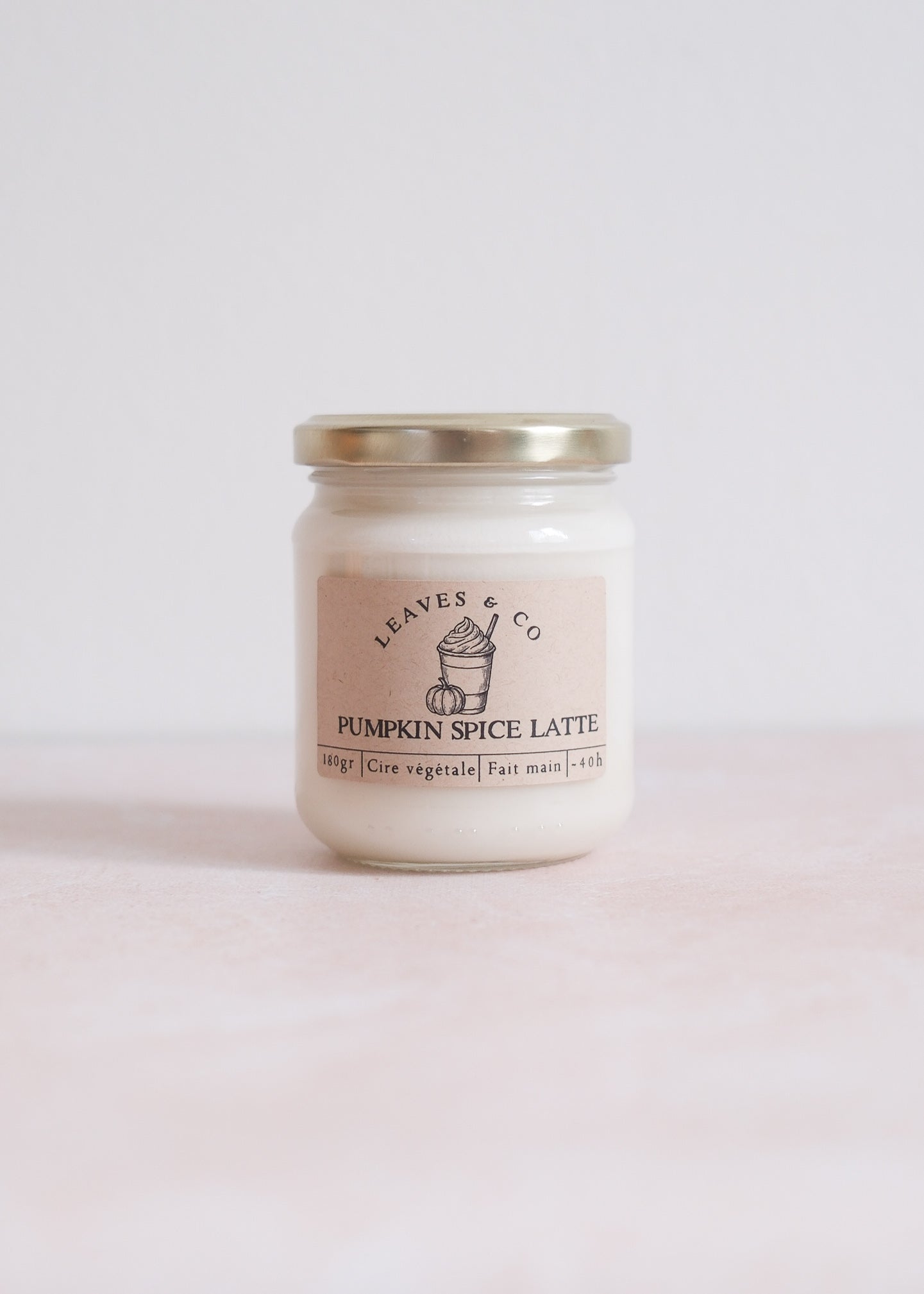 Bougie parfumée artisanale cire végétale - Pumpkin spice latte