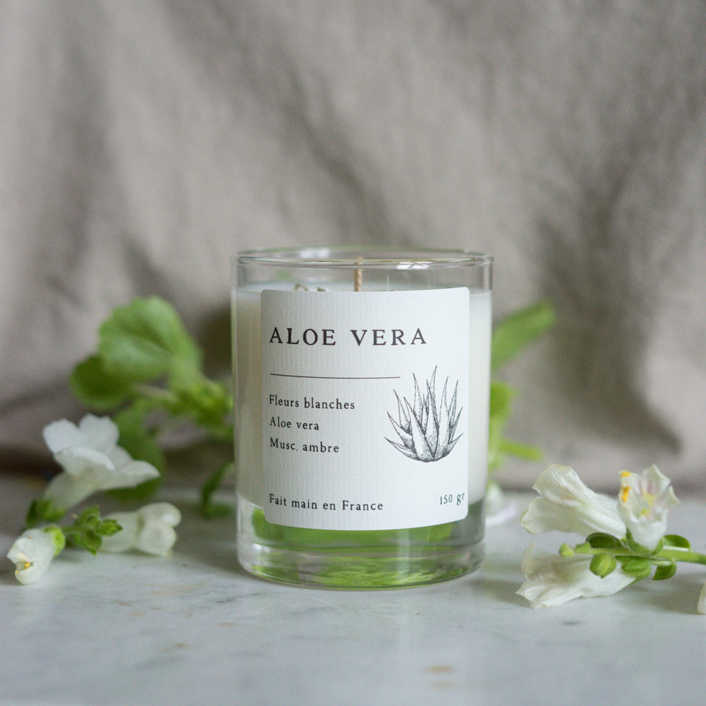 Bougie parfumée artisanale cire végétale - Aloe vera