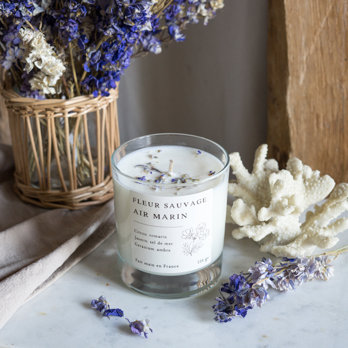 Bougie Fleur sauvage & Air marin