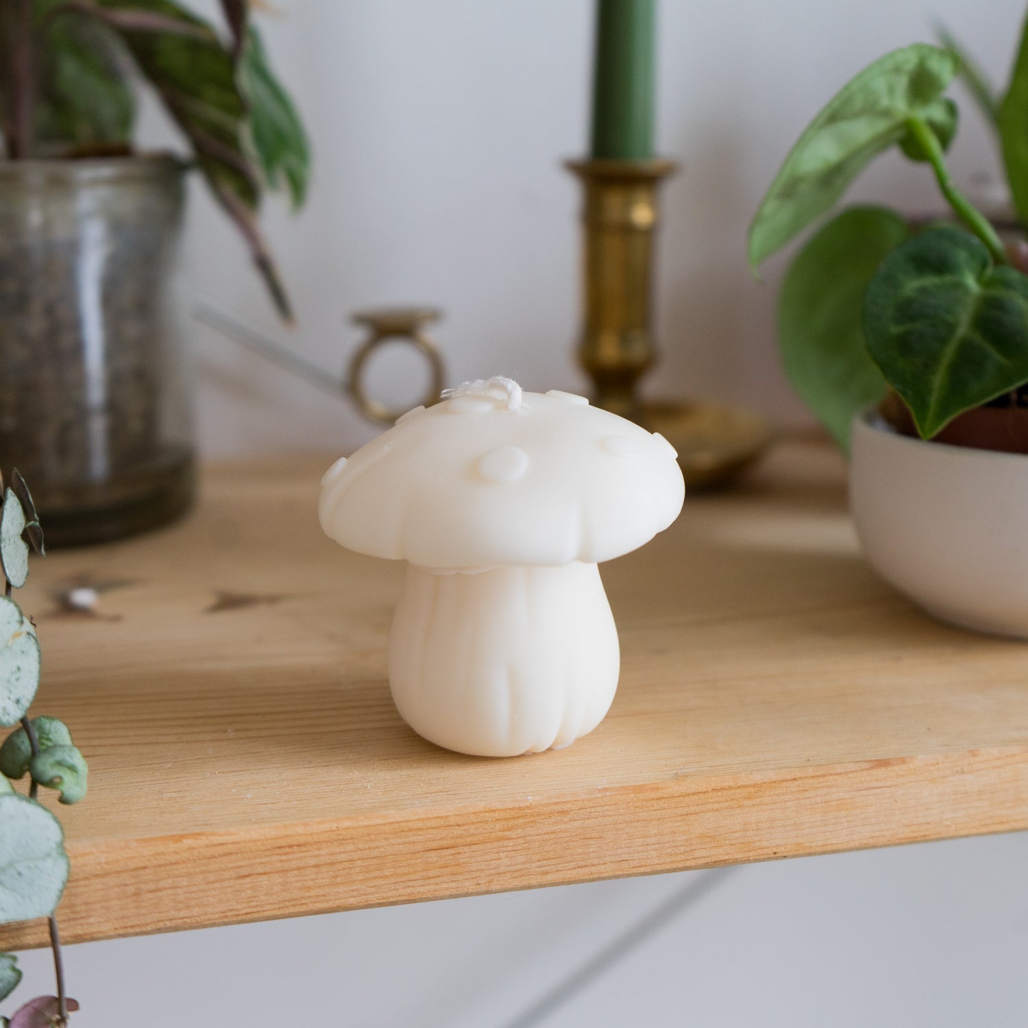 Bougie décorative Champignon crème