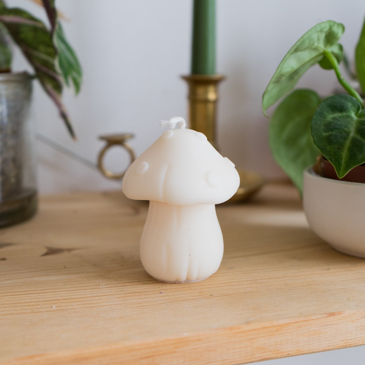 Bougie décorative Champignon crème