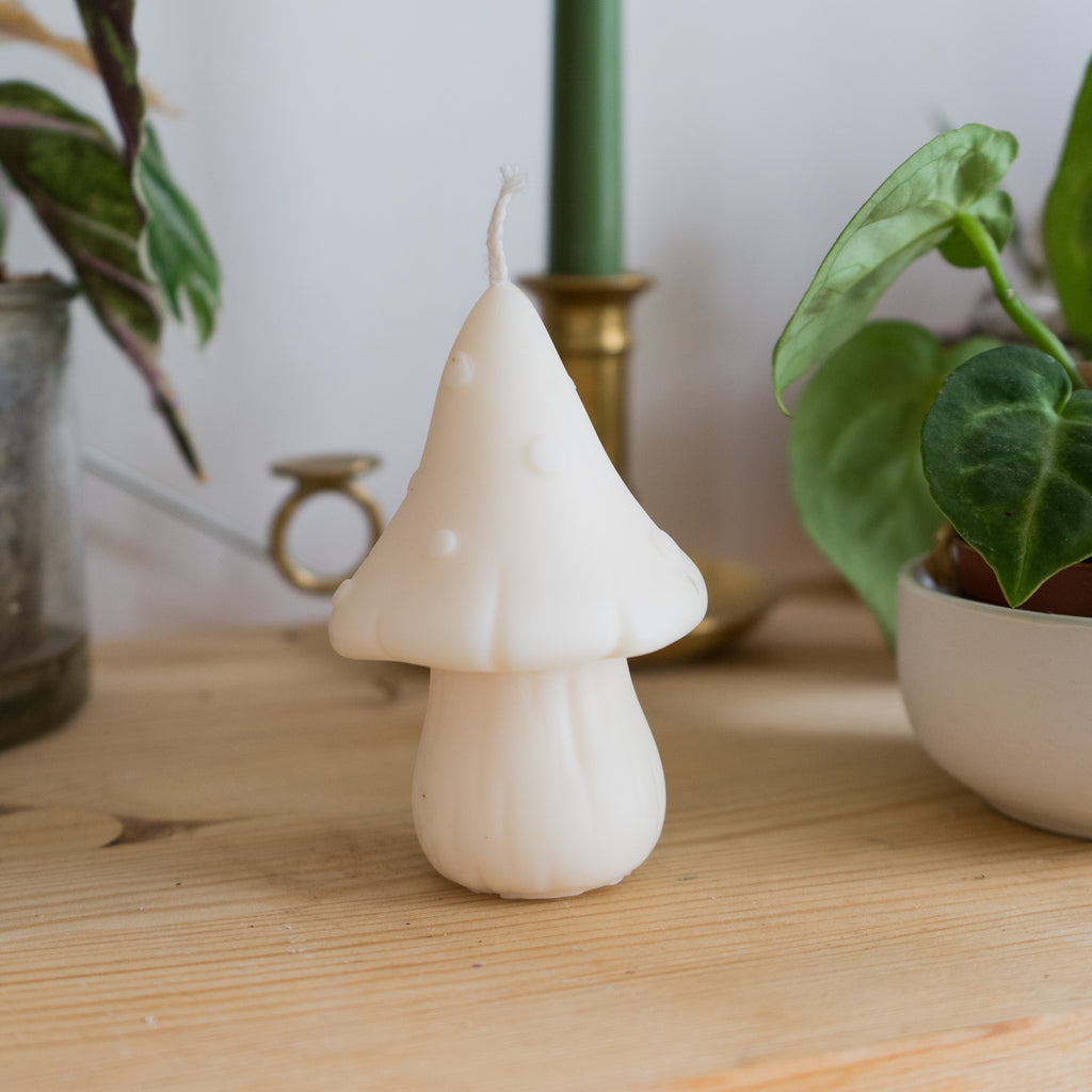 Bougie décorative Champignon crème