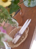 Set of handmade white candles
