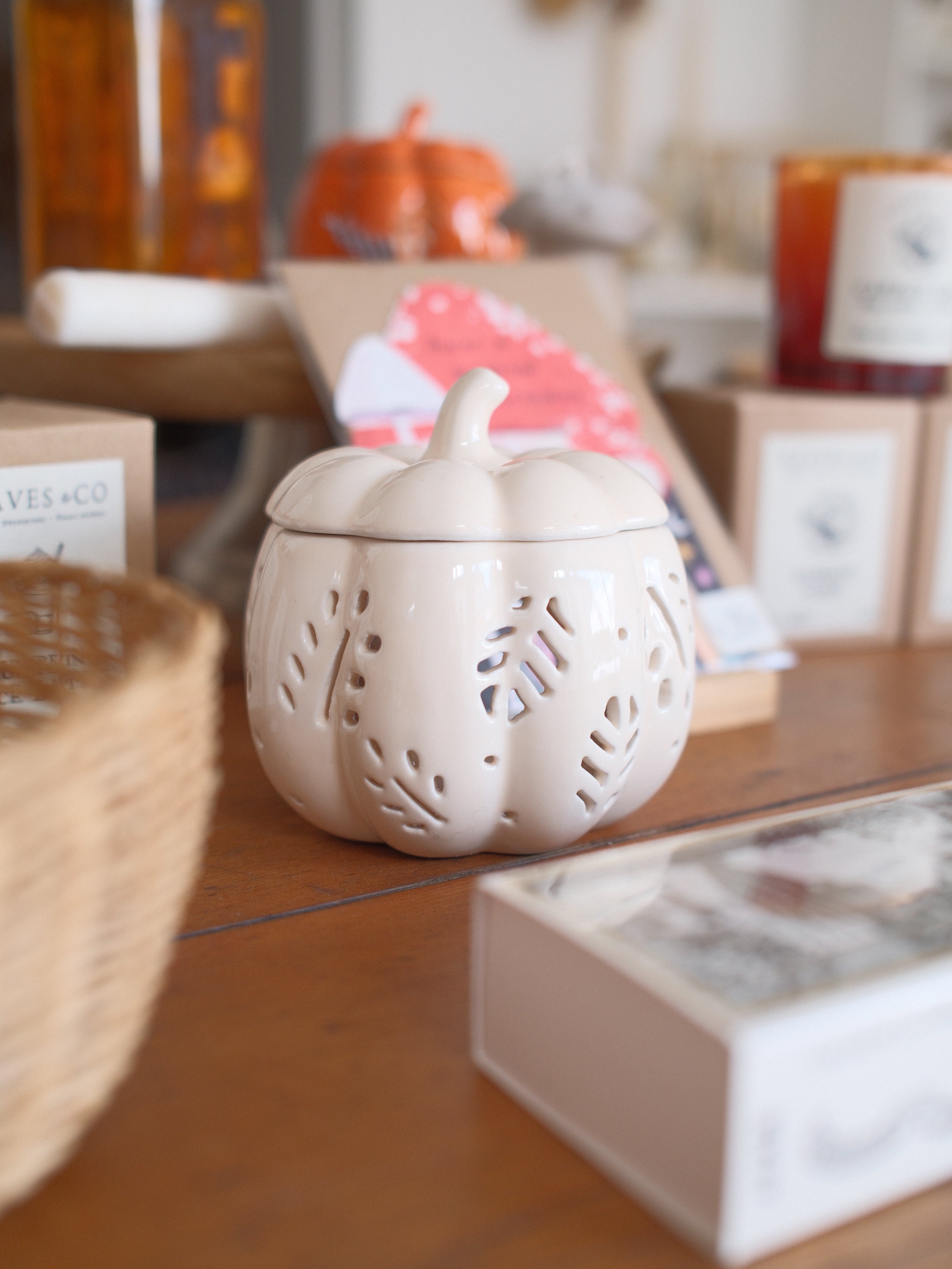 Duftlampe Kürbis – Orange oder Creme