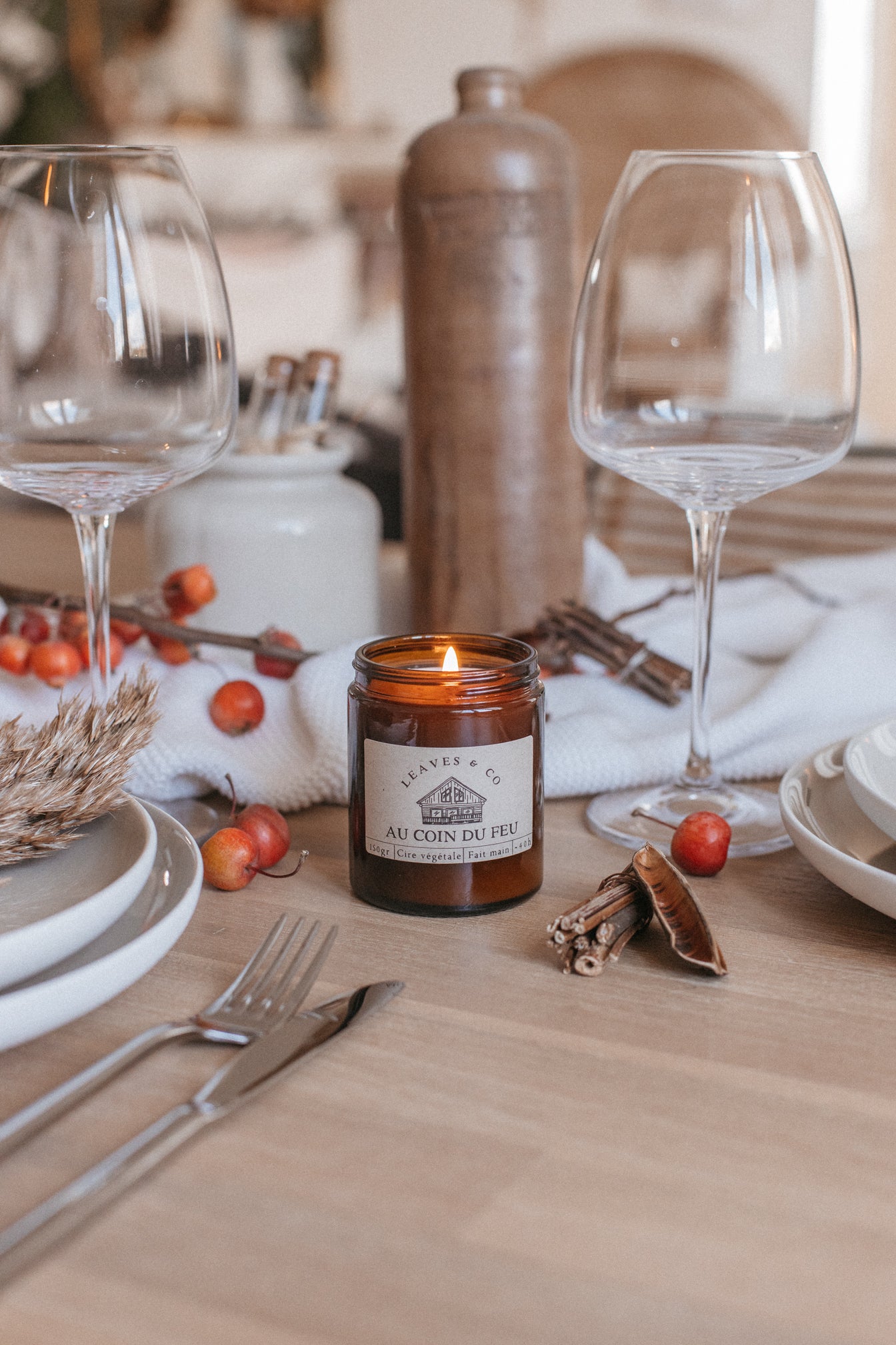 Au coin du feu Bougie parfumée pot ambré