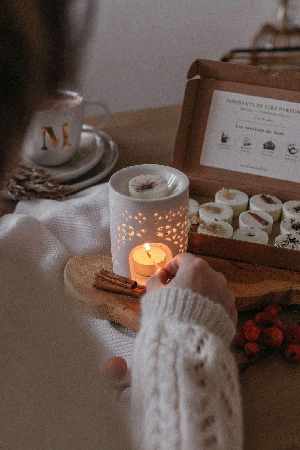 Coffret de 12 fondants de cire parfumée senteurs Noël