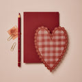 Carte cœur vichy rouge & rose