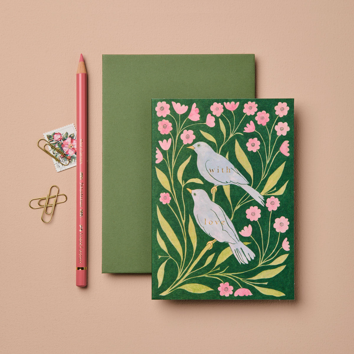 Carte avec amour – Oiseaux