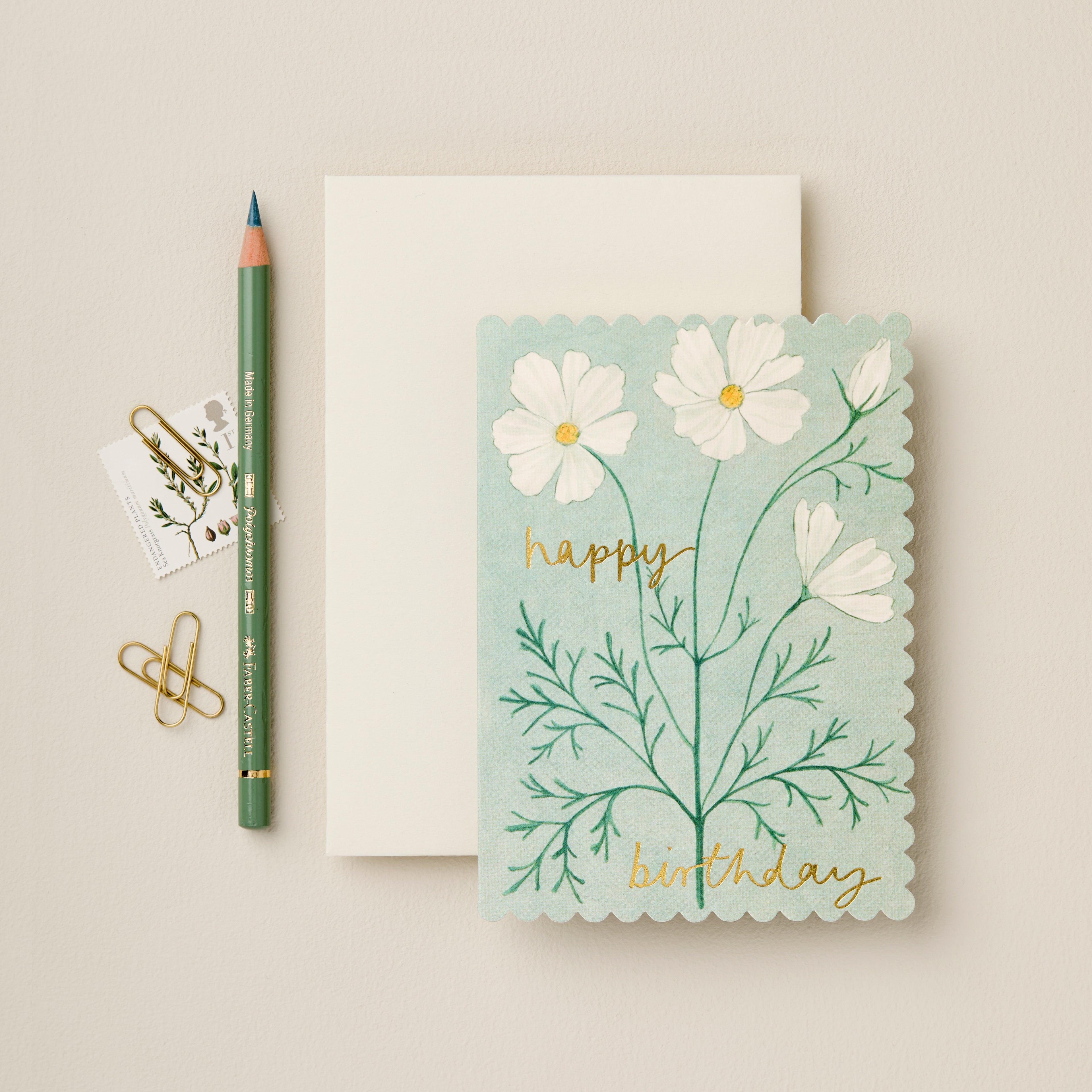 Carte d’anniversaire fleurie – Cosmos