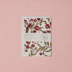 Carte de vœux imprimée au bloc - Fleurs grenat