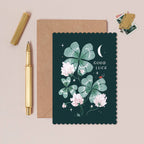 Carte de Bonne Chance de Jardin | Cartes de Bonne Chance Trèfle Porte-Bonheur