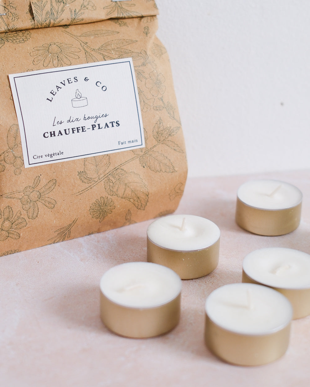 Bougies chauffe-plats cire végétale lot de 10