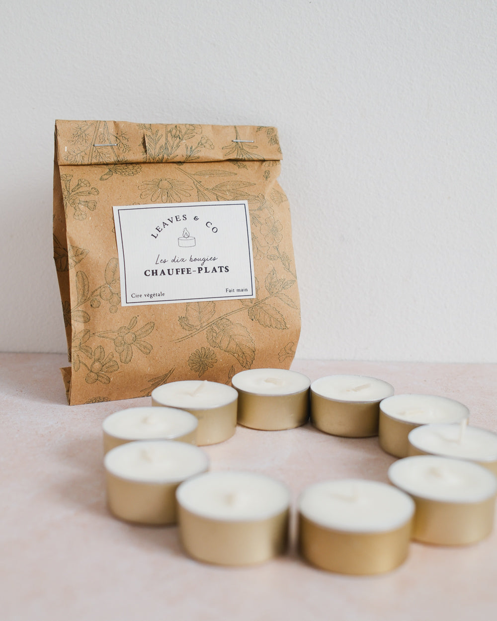 Bougies chauffe-plats cire végétale lot de 10