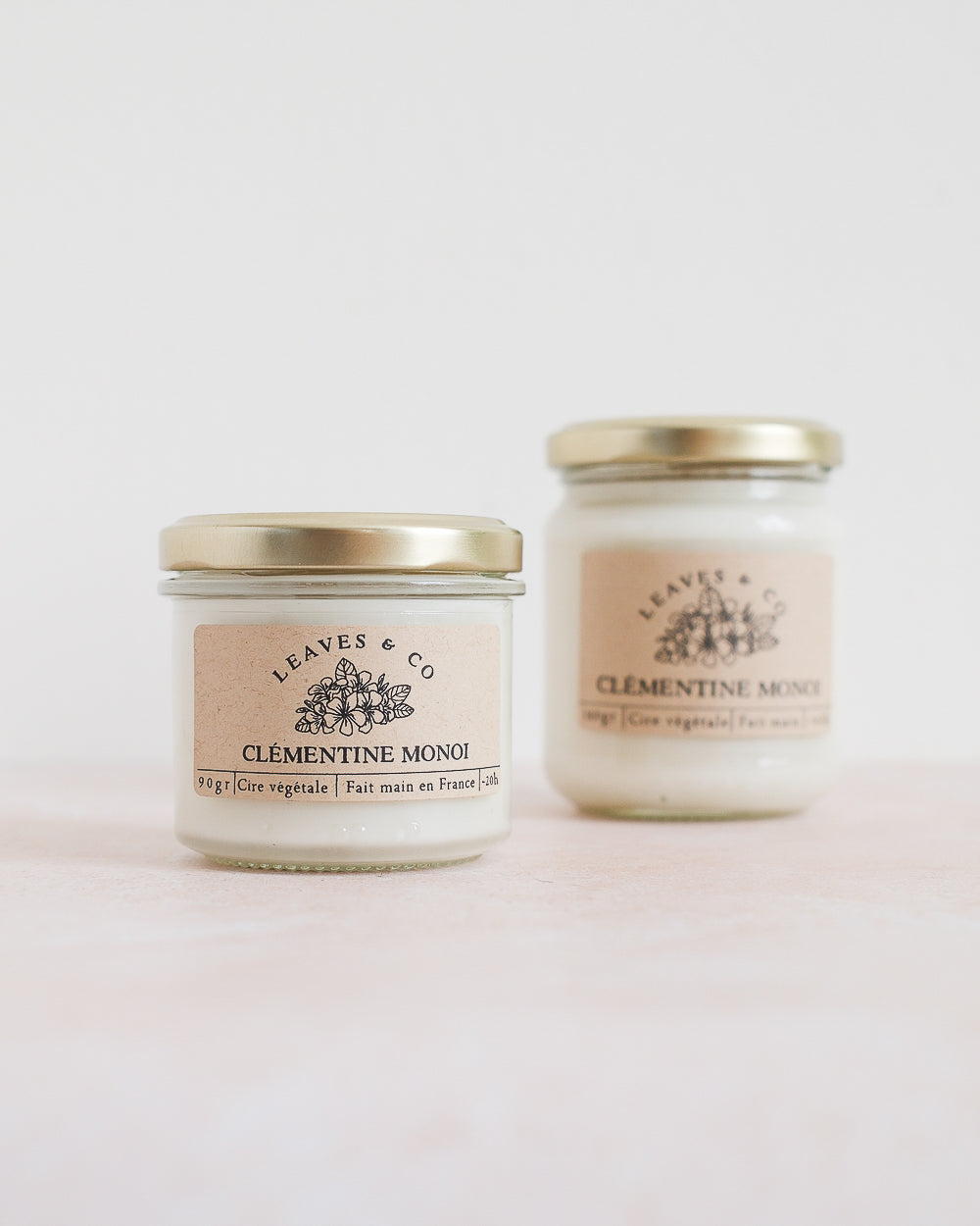 Bougie parfumée artisanale cire végétale - Clémentine monoi