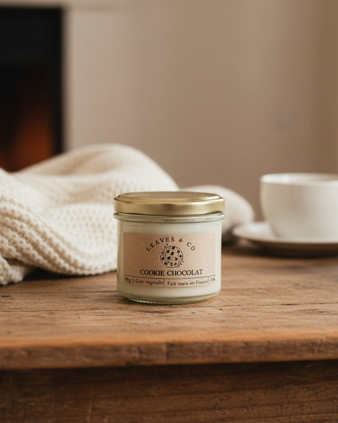 Bougie parfumée artisanale cire végétale - Cookie chocolat