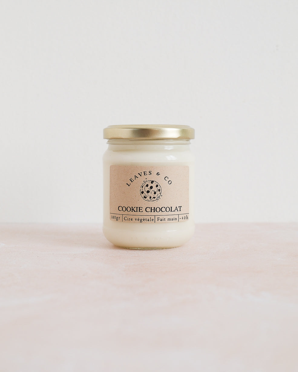 Bougie parfumée artisanale cire végétale - Cookie chocolat