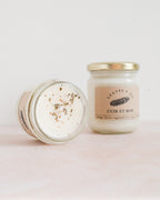 Handmade vegetable wax scented candle - Leather and wood