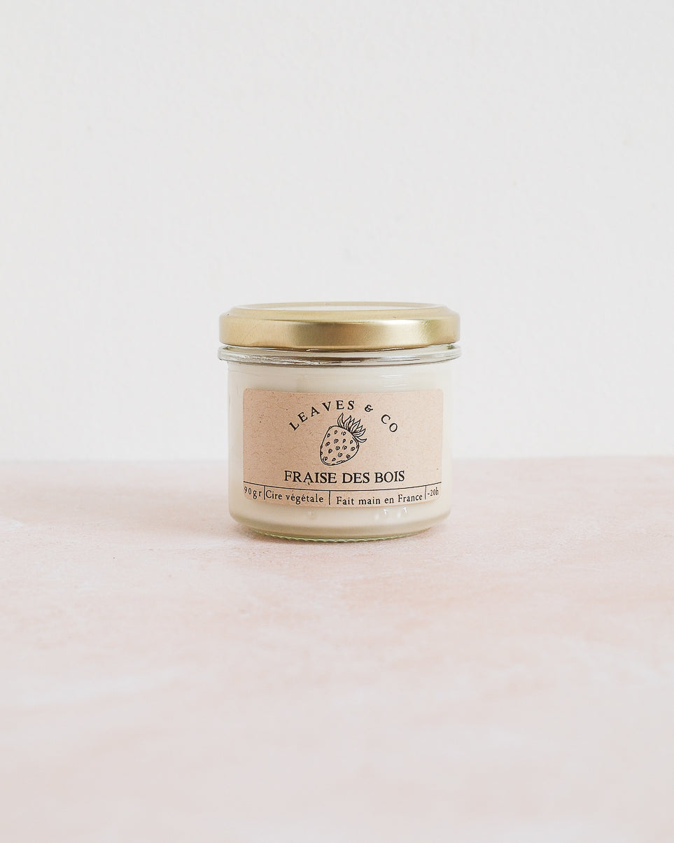 Bougie parfumée artisanale cire végétale - Fraise des bois