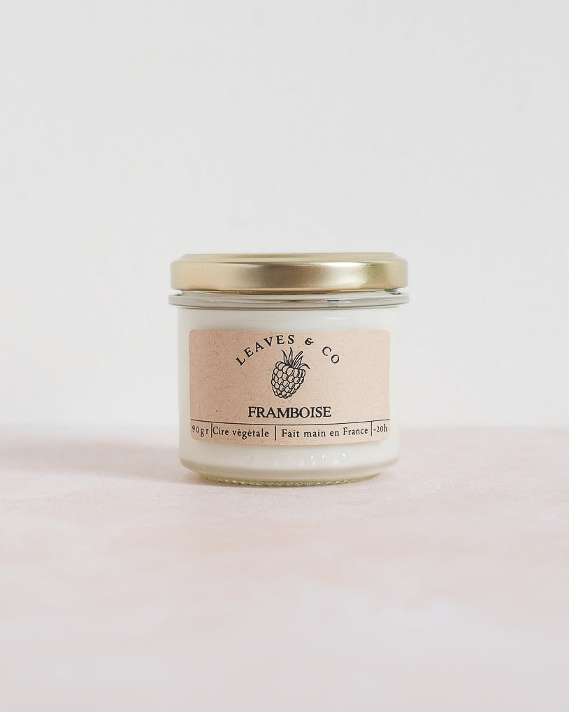Bougie parfumée artisanale cire végétale - Framboise