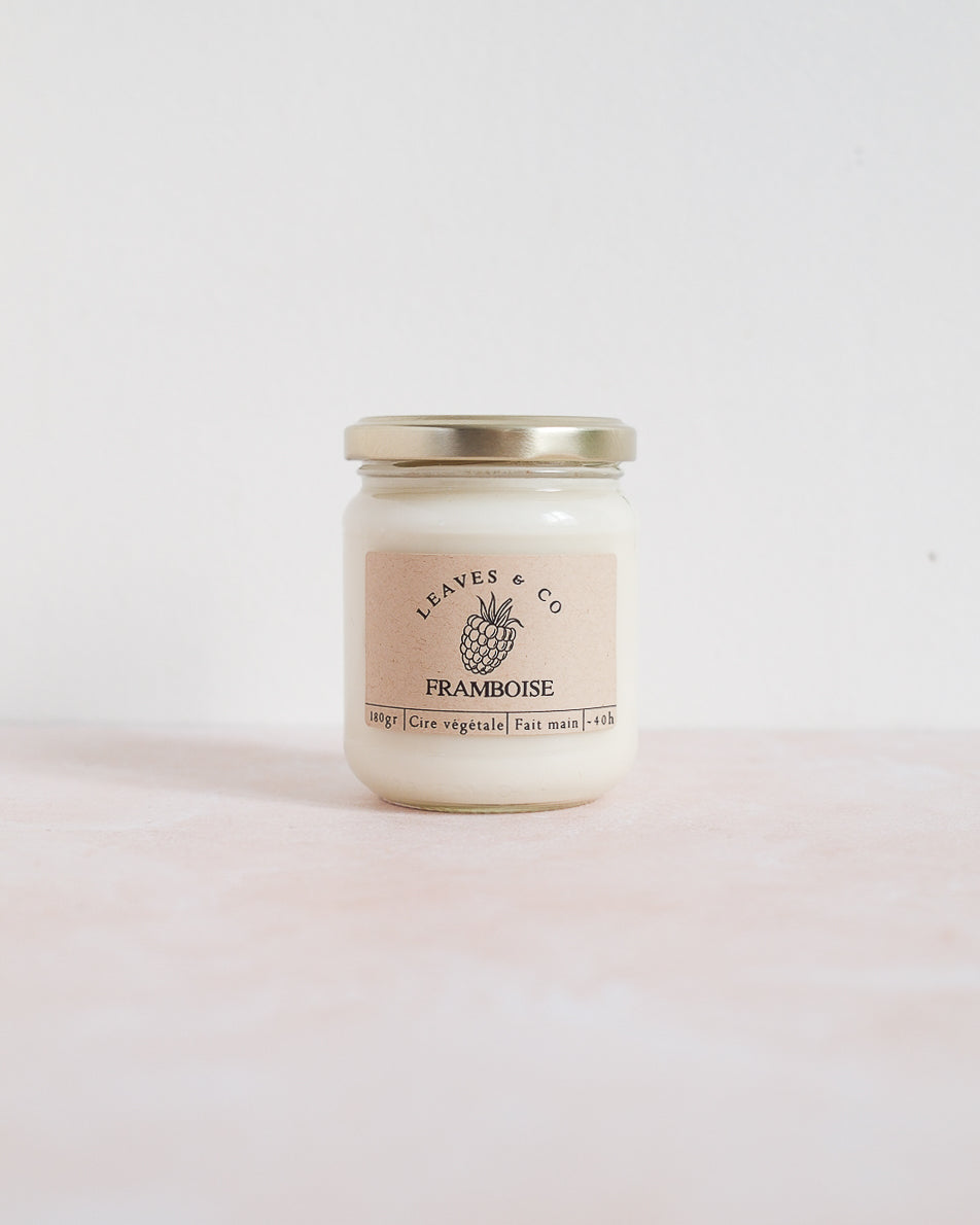 Bougie parfumée artisanale cire végétale - Framboise