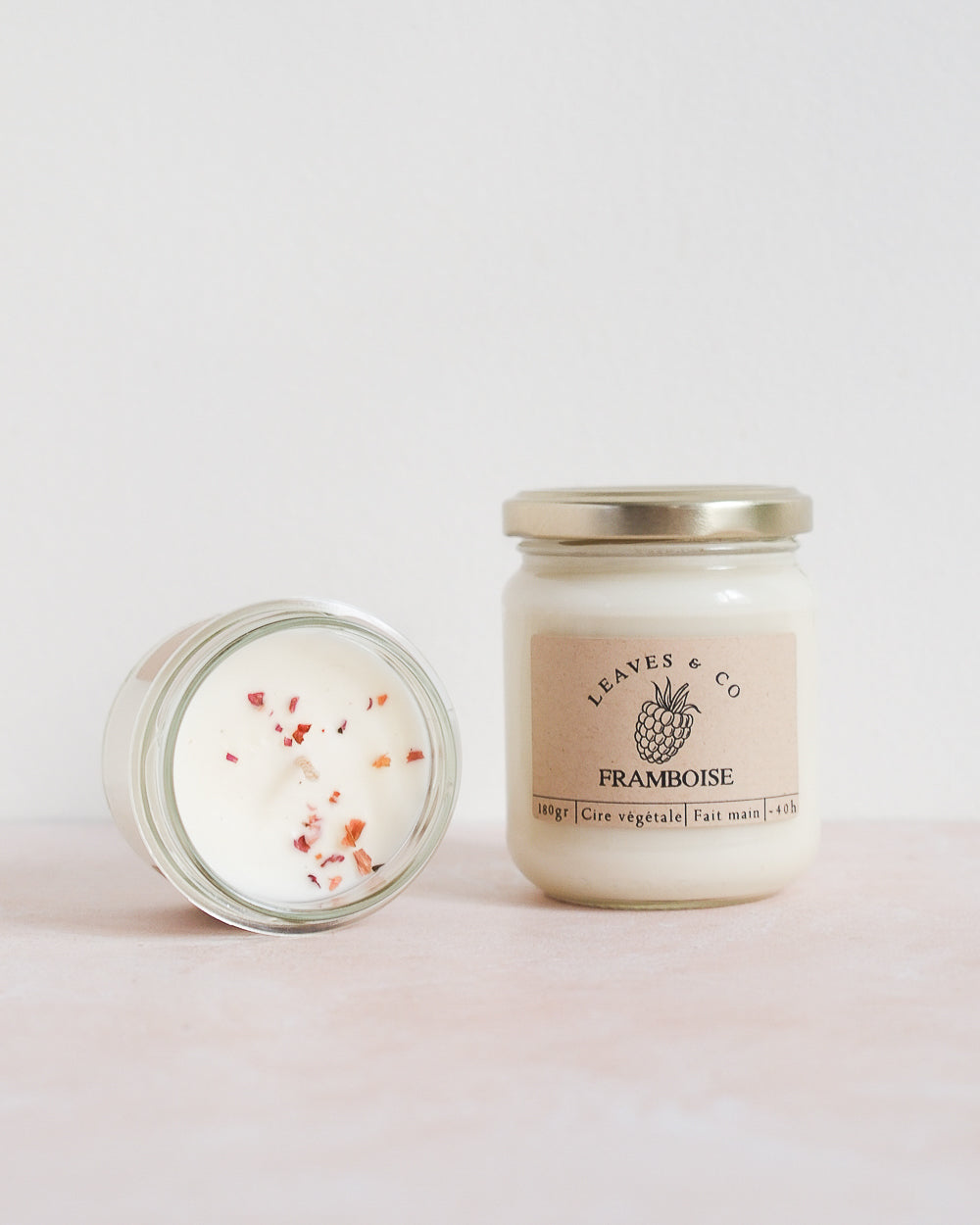 Bougie parfumée artisanale cire végétale - Framboise