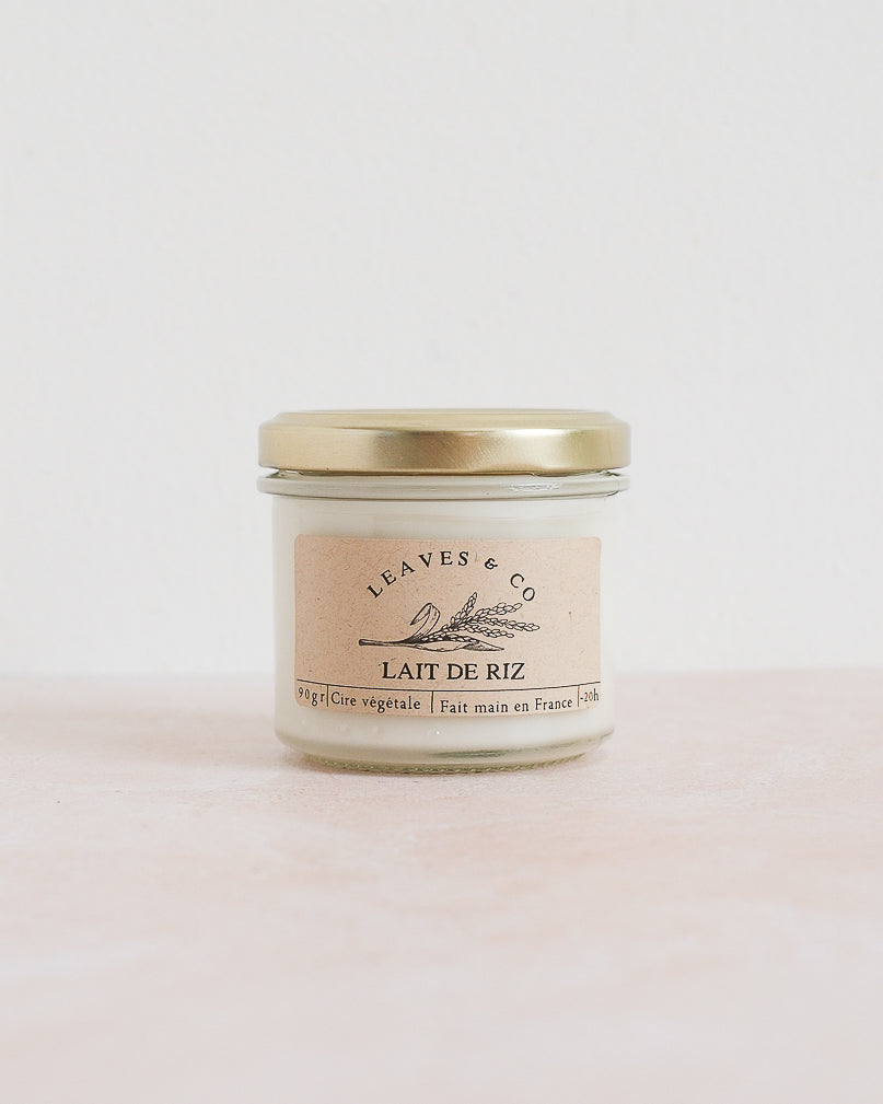 Bougie parfumée artisanale cire végétale - Lait de riz