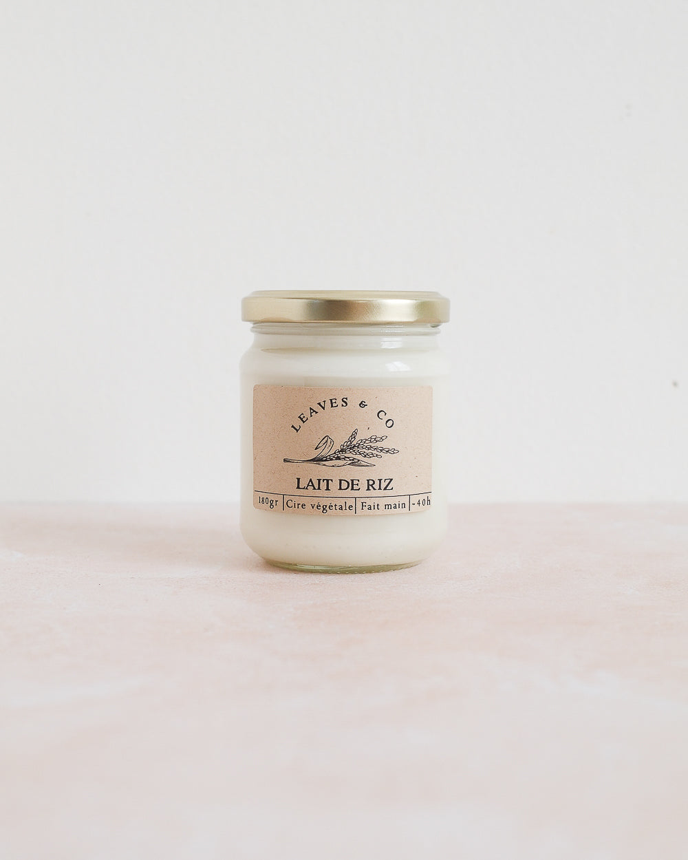 Bougie parfumée artisanale cire végétale - Lait de riz