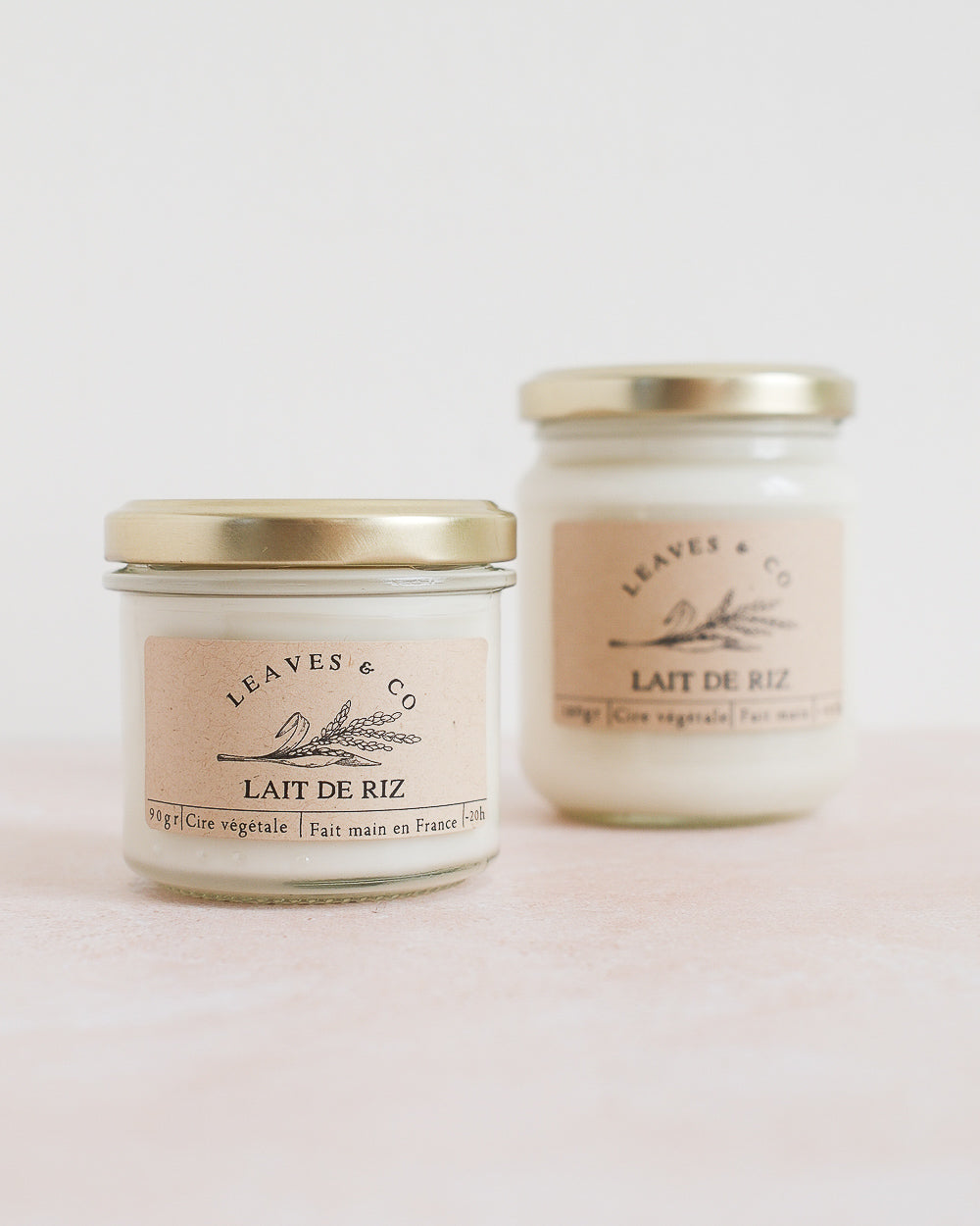 Bougie parfumée artisanale cire végétale - Lait de riz