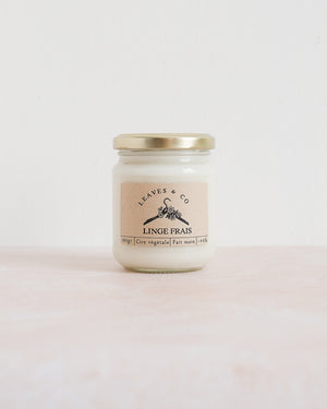 Bougie parfumée artisanale cire végétale - Linge frais